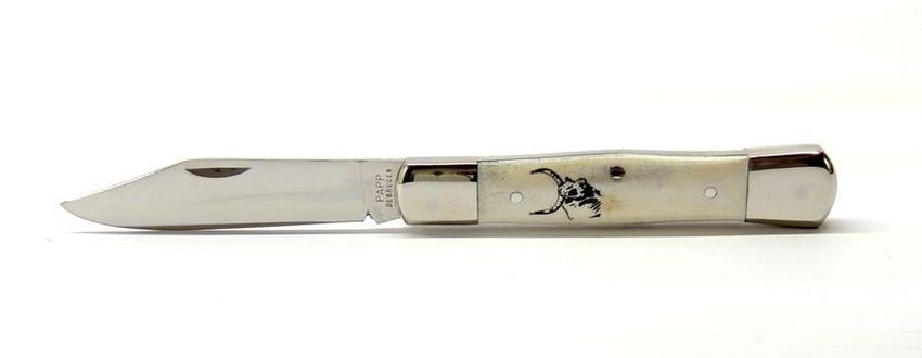 Cakli Extra Bicska agancs markolattal ,gravírozott szürkemarha motívummal