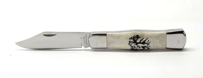 Cakli extra Bicska  agancs markolattal ,gravírozott szarvas bika motívummal