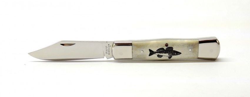 Cakli Extra Bicska agancs markolattal ,gravírozott hal motívummal